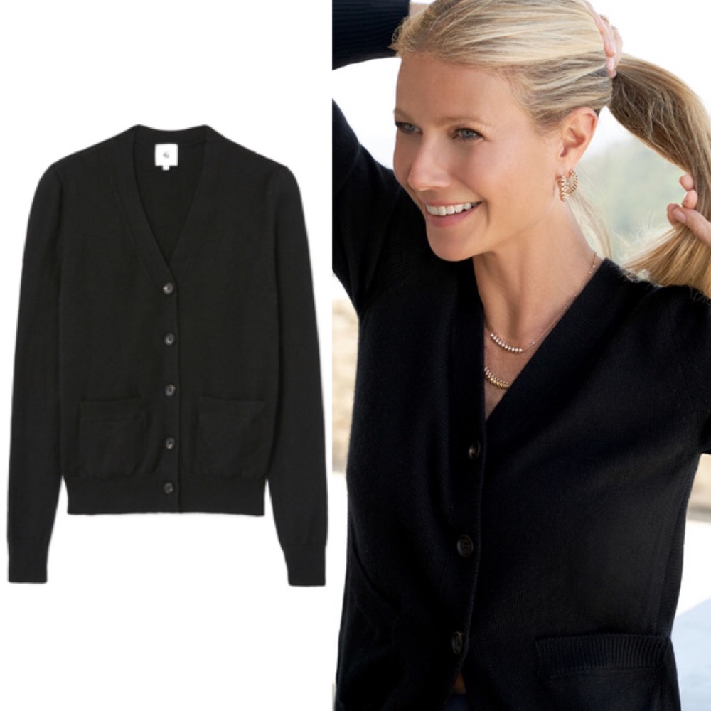 G. Label Cashmere LIGHTWEIGHT ERICA CARDIGAN Black